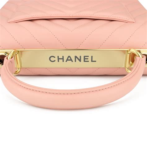 chanel pink chevron gold hardware